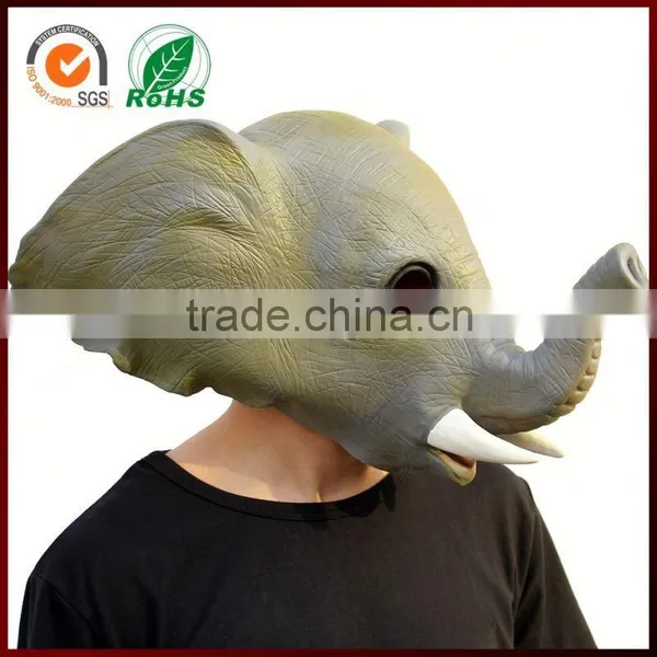 Scary Halloween Costume African Elephant Big Animal Latex Mask photo-4