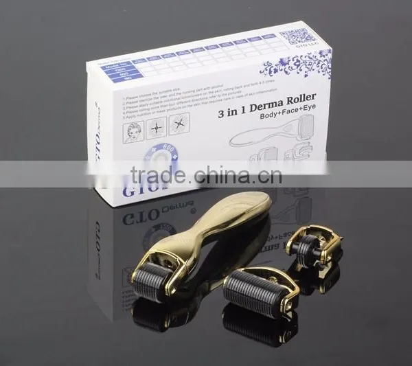 GTO Factory Wholesale High Quality 3 in 1 Derma Roller Micro Needle Roller Meso Roller photo-3
