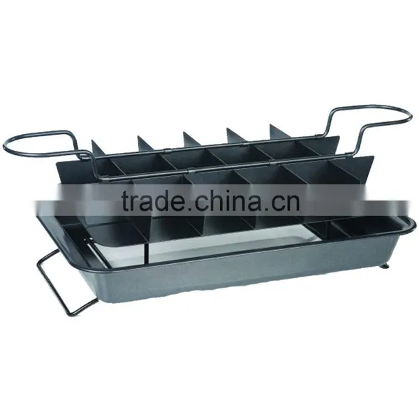 4 Pieces Brownie Square Sectioned Carbon Steel Bakeware Non-Stick Divided Baking Pan photo-3