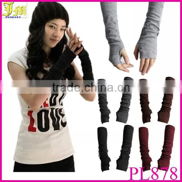 2014 New Fashion Unisex Autumn/Winter Hand Arm Crochet Knit Long Stretchy Fingerless Gloves Warm