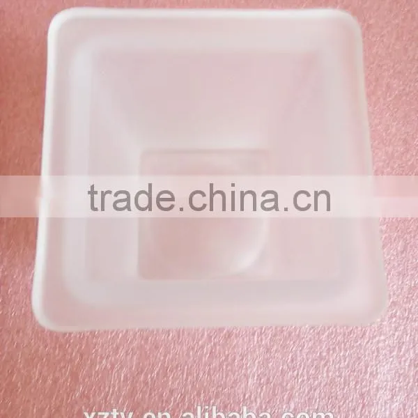 180 ml Recycled Mini Square Frosted White Glass Candle Holder Wax Jar photo-3