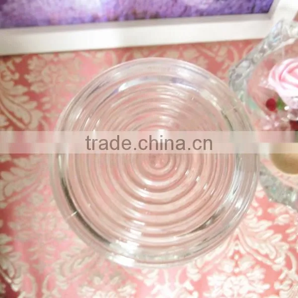500ml Round Line Shape Clear Glass Material Candle Holder photo-3