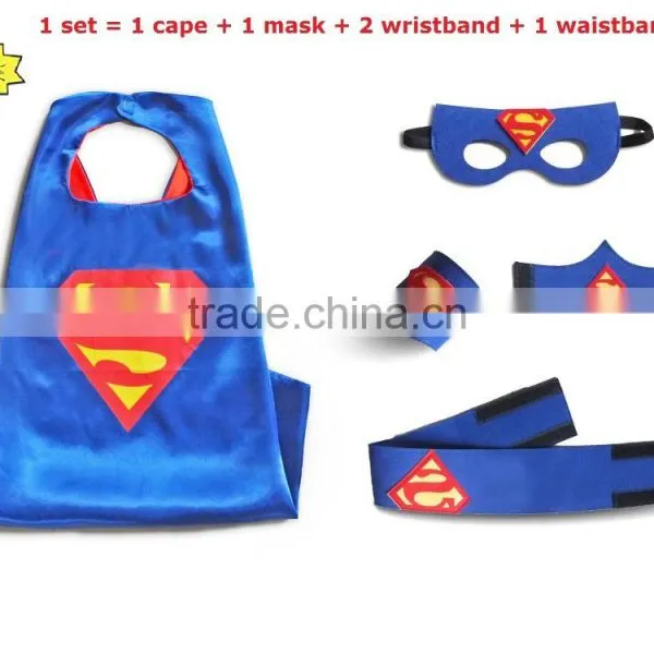 YS Hot Selling Superhero Cape Mask Whole Set 1 Cape 1 Mask 2 Wristband 1 Waistband photo-2
