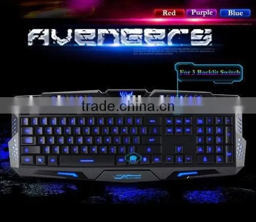 M200 Three Color Backlight Multimedia Ergonomic Gaming Keyboard Blue/Red/Purple photo-2