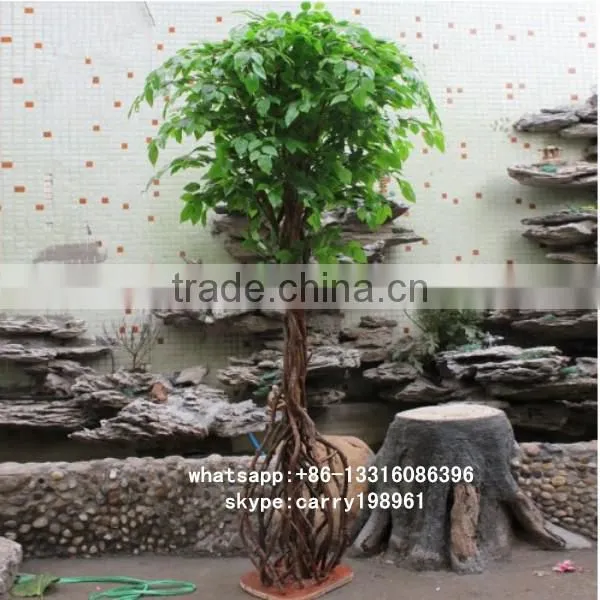LXY082418 Artificial Plants and Trees Realistic Ficus Bonsai Tree Artificial Banyan Bonsai