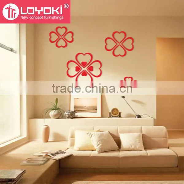 Hot Sale New Love Shape Wood Home Decor Wall Stickers 3D Art Sticker for Living Room photo-2