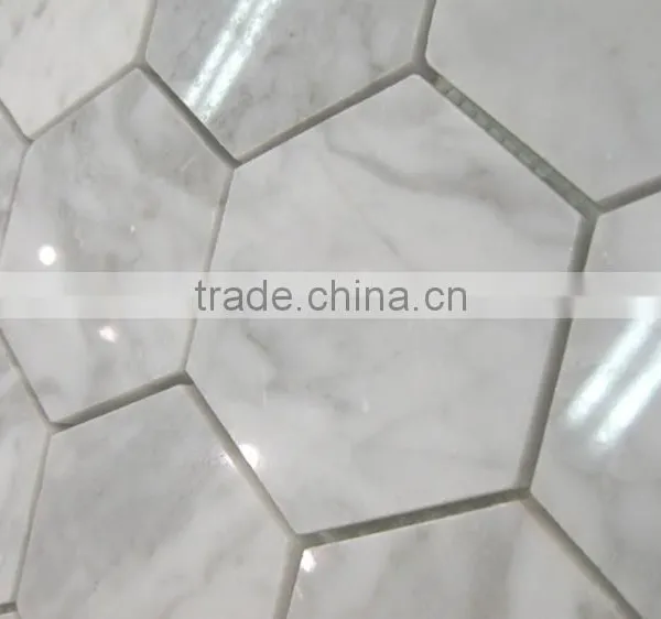 MM-CV242 Cheap Floor Decor Stone Natural Hexagon Marble Mosaics and Tiles photo-2