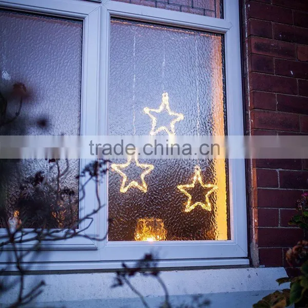 Battery Operated Warm White LED Acrylic Star Hanging Window Light photo-4