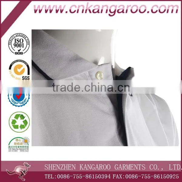 White Turndown Collar Mercerized Cotton Polo Shirts photo-4