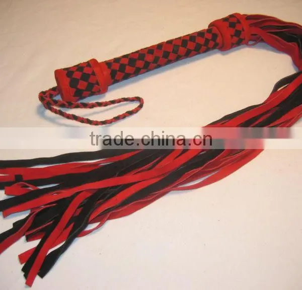 Leather Black & Red Flogger