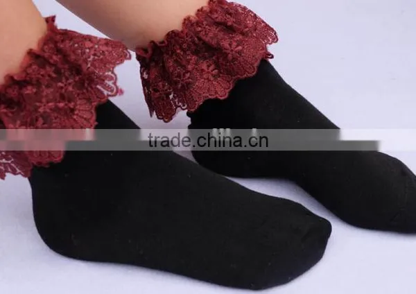 Princess Style Lace Cotton Girls Sock photo-4