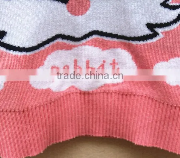 Lovely Rabbite Knitting Pattern Pink Red Baby Girls Stylisg Latest Sweater photo-4