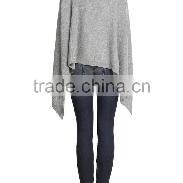 Wholesale Knitted Pure Cashmere Poncho photo-2