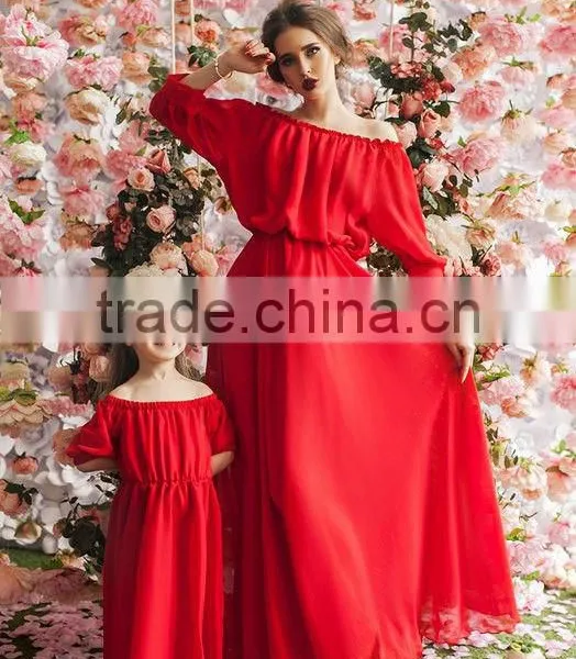 Matching Mother And Me Dresses Family Look Mother And Daughter Dresses Chiffon Maxi Dresses photo-6