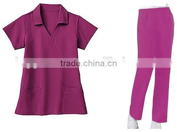 Body Fit Mock Wrap Hospital Staff Uniform photo-5