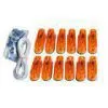 12pcs Amber Running Board Light Kit Oval , T10 DC 12V / 5W
