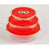 Environmental Health Microwave Pyrex Glass Containers With Red Lids Round