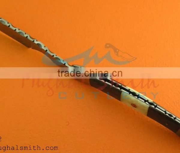 Damascus Steel Razor With Camel Bone and Wood Handle photo-4