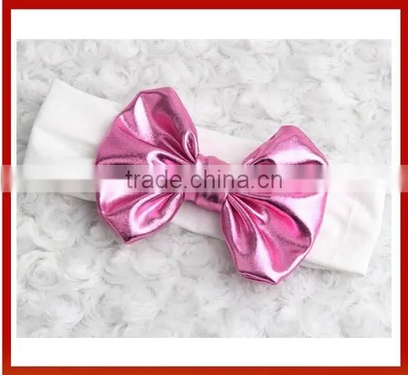 New Design 2015 Hair Crown Children Fabric Bow Design Baby Headband/Korean Design Baby Headband With Bows photo-3