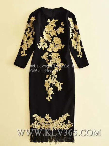 High Quality Designer Clothing Women Fashion Embroidery Long Party Prom Dress China Wholesale photo-3