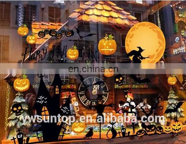 Halloween Theme Castle Pumpkin Bat Window/Wall Sticker Halloween Decoration Home Decoration photo-3