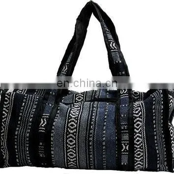 Handmade Neon Hand Woven Cotton Backpack Crossbody Bag Vegan Duffle Bag Gym Bag Luggage Suitcase Travel Bag Weekender Carry-On photo-5
