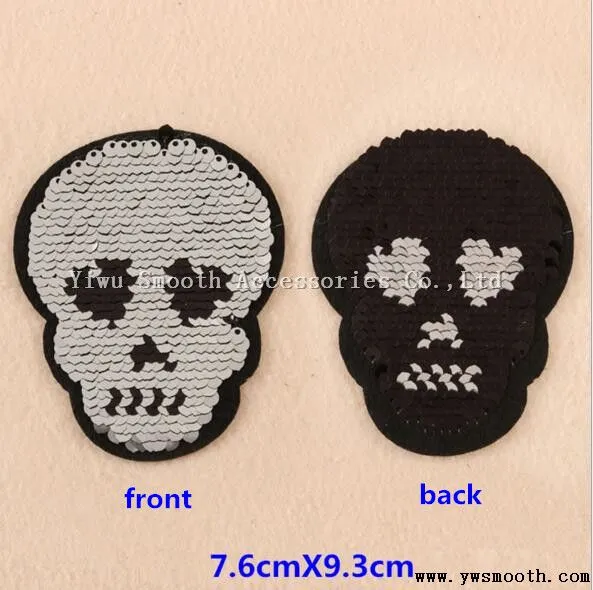 Fashion Reversible Heart Sequin Designs Embroidery Patches Decoration Garment Accessories photo-4