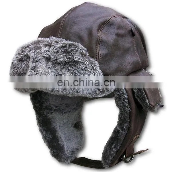 Winter Plush and Leather Warm Earmuffs Hat and Caps