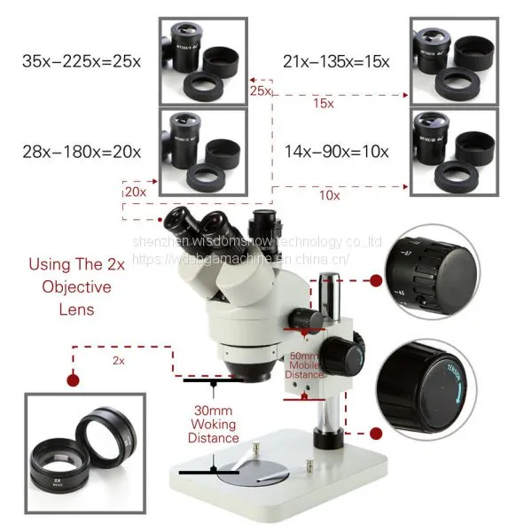 High Resolution Inspection Trinocular Stereo Industrial Microscope With 14MP HDMI HD Camera photo-3