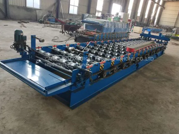 DIXIN Automatic High Speed Guide Post Cutting Glazed Tile Roof Sheet Tile Making Roll Forming Machine Price photo-5