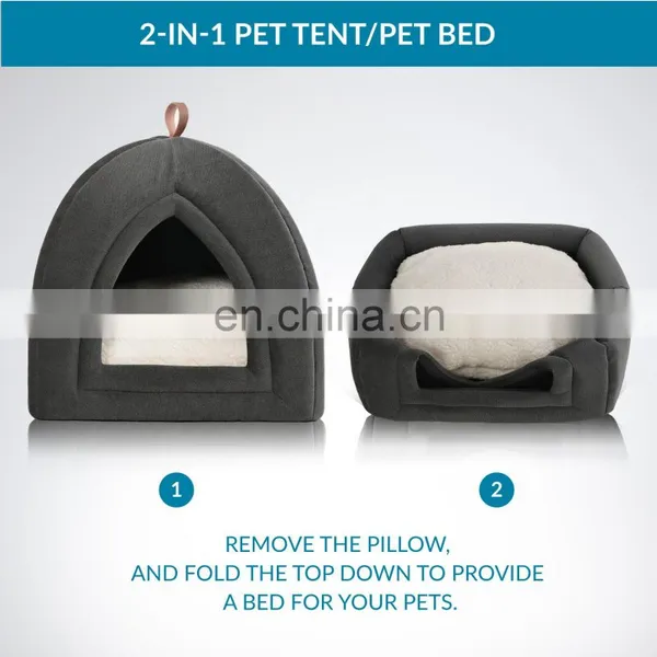 2020 Stylish Fancy Anti-mud Soft Comfy Calming 2 in 1 Cat Tent For Cat photo-3