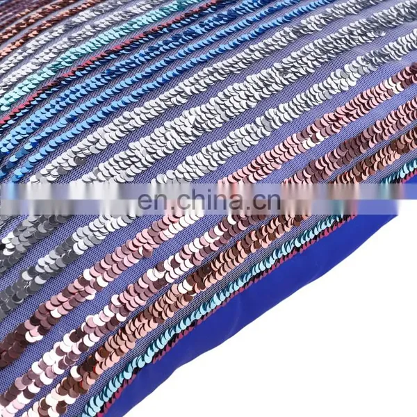 New Design Colorful Stripe Stripped Pattern Indoor Sequin Cushion/pillow/decorative Cushion Cover photo-7