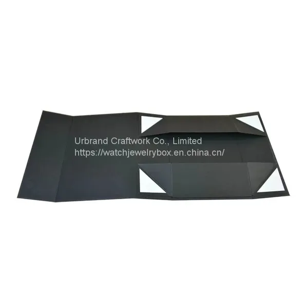 One Piece Folding Box Black and White Box Folding Magnet Flap Box Can be Customized Logo photo-5