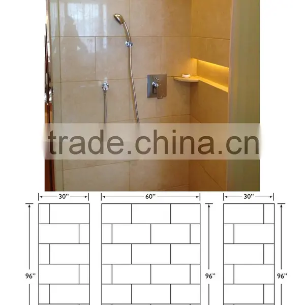 Classic Cultured Marble Shower Surround, Cast Marble Shower Panel, Shower Surround Kits photo-4