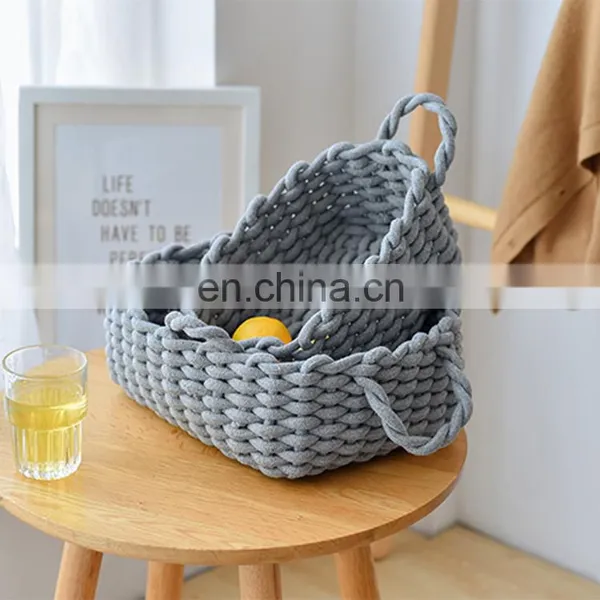 Top Selling Cotton Rope Basket Wholesale 100% Handmade Customized Natural Sundries Storage Basket photo-3
