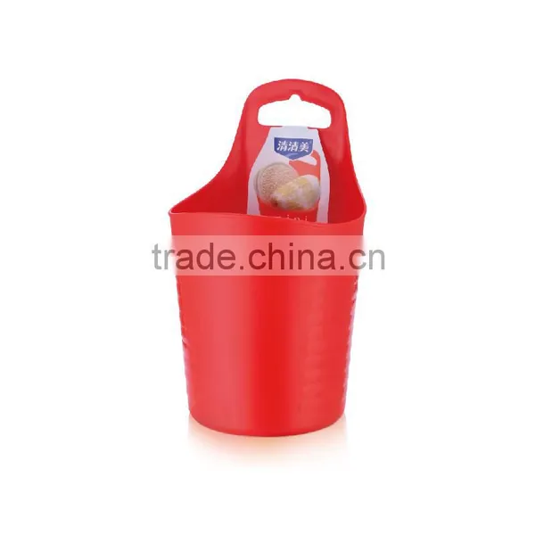 Bathroom Plastic Round Oval Storage Basket Hanging Basket With Handles photo-2