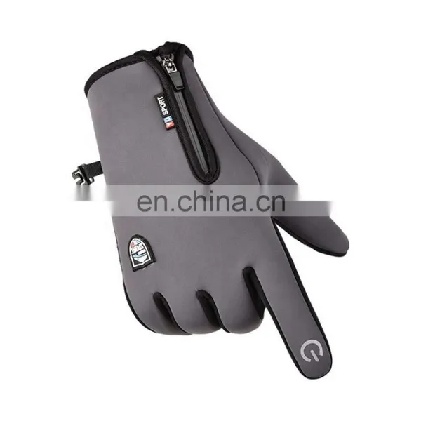 Wholesale Waterproof Gray Neoprene Fabric With Touchscreen Fingers Outdoor Sport Diving Protective Glove photo-2