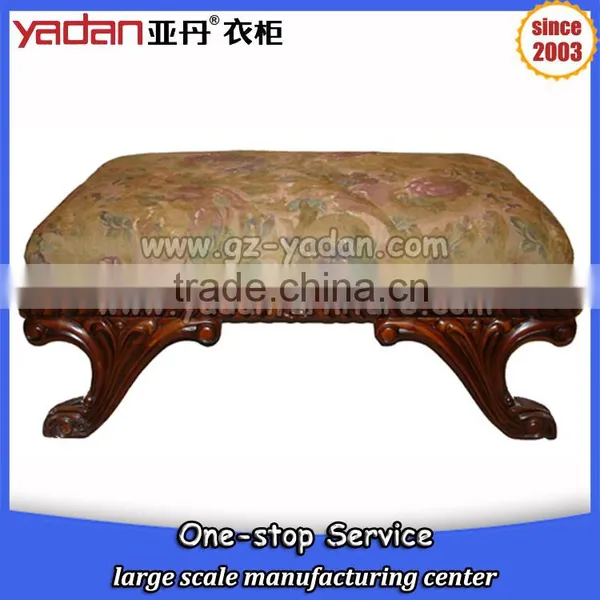 American Style Round Seater Wooden Foot Stool Cross Step Stool Bedroom Livingroom Furniture photo-2