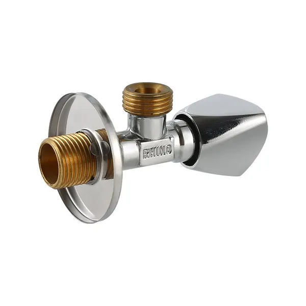 Two-Way Angle Valve Brass Polished and Chrome Plated for Sanitary Ware Pipe photo-3