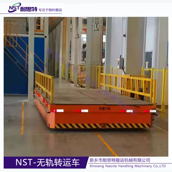 Low Bed Battery Powered Trackless Transfer Cart Material Handling Equipment for Industry Used in Warehouses