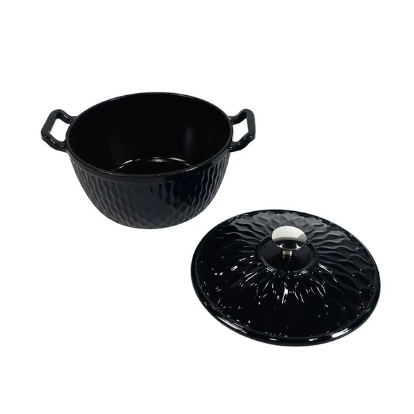 Professional Ripple Design Cast Iron Dutch Oven for Even Cooking photo-4