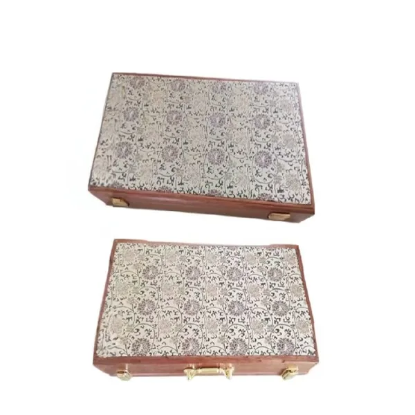 Premium Gift Box Sapele Entandrophragma Cylindricum Song Brocade Faces Wood Box Ancient Book Jewelry Articraft Package Box photo-5