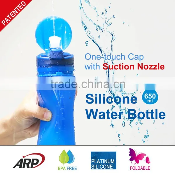650ml/22oz Foldable Water Bottle BPA Free Bottle
