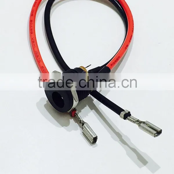 Custom 5.5x2.1mm 2PIn Female Mount Power Jack Socket To 0.8mm Tab Wire Harness photo-5