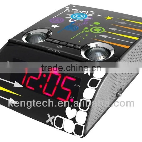 Music Printing LED Digital Turning Alarm Clock Radio photo-2