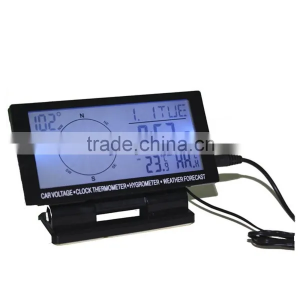 LCD Display Clock With Calendar / Thermometer / Compass Use in Car photo-4