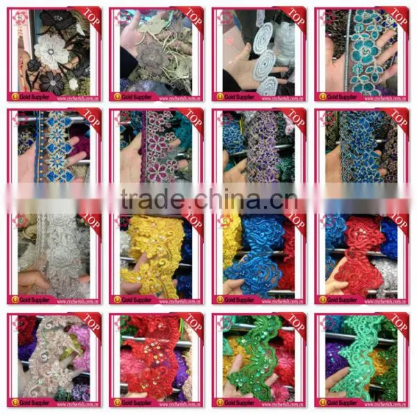 Hotsale Big Brown Flowers Dacron Lace for Islamic Middle East Mohammedan Muslim photo-4