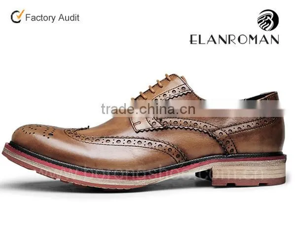 Brogue Style Leather Dress Formal Shoes for Men Shoes Wingtip Shoes in China Quality Choice Most Popular photo-3