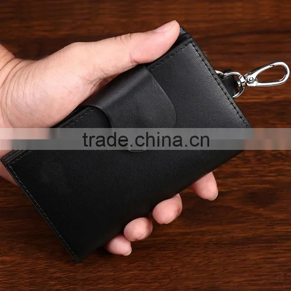 Soft Leather Bifold Card Coin Key Holder Case Wallet photo-3