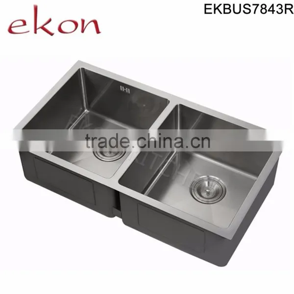 Double Bowls Undermount Stainless Steel Handmade Commercial Kitchen Sinks